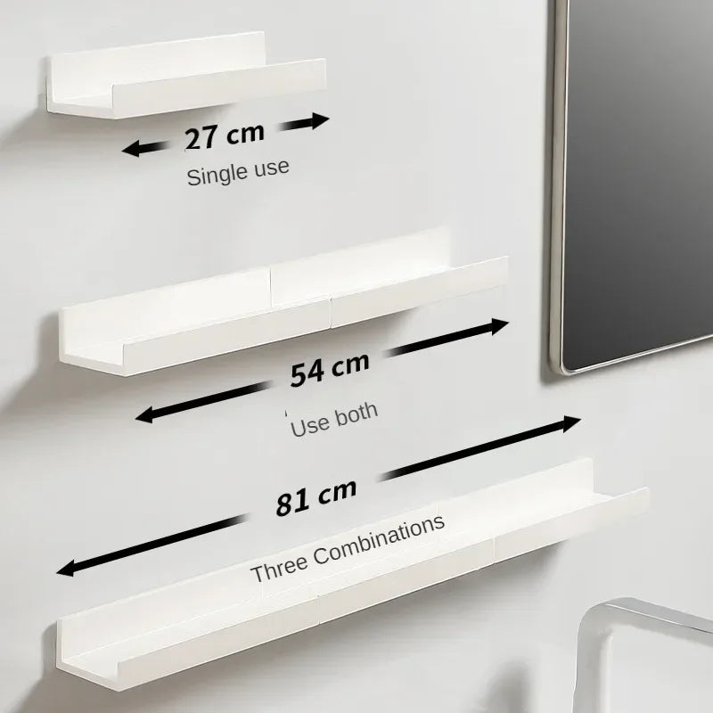 Multifunction Wall Mounted Storage Rack Self Adhesive No-drill Shelves