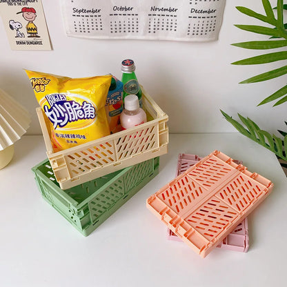 Collapsible Crate Plastic Folding Storage Box Basket
