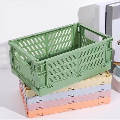 Collapsible Crate Plastic Folding Storage Box Basket