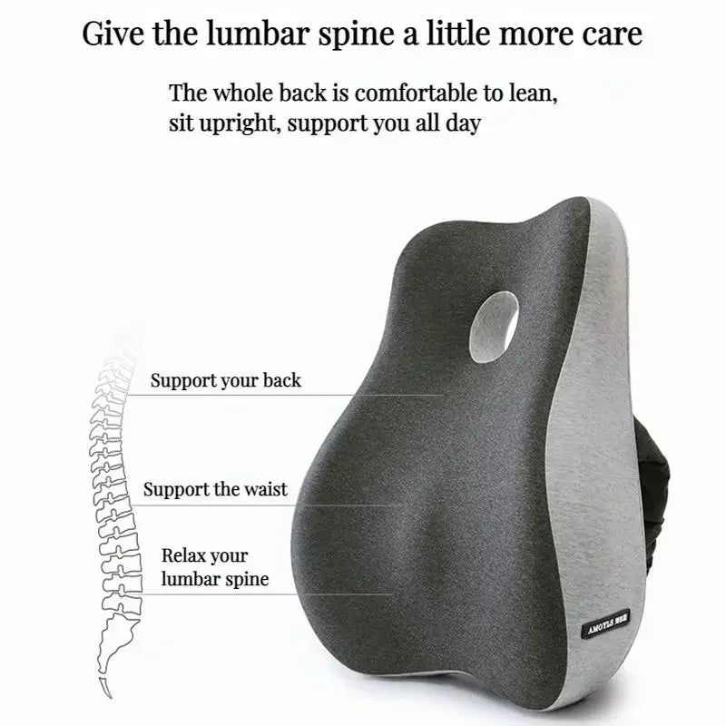 Memory Foam Waist Cushion Massage Back Orthopedic Pillow