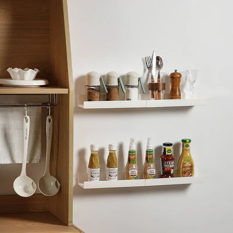 Multifunction Wall Mounted Storage Rack Self Adhesive No-drill Shelves