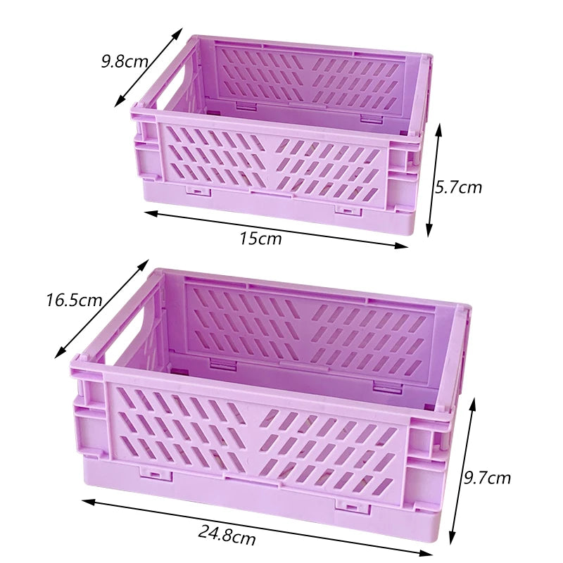 Collapsible Crate Plastic Folding Storage Box Basket