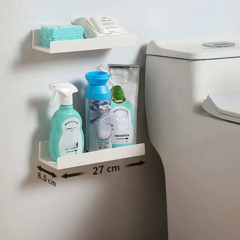 Multifunction Wall Mounted Storage Rack Self Adhesive No-drill Shelves